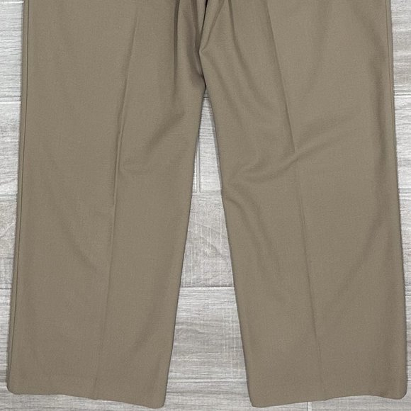 Aritzia Babaton Agency High-Rise Wool Twill Trousers Pants in Taupe Beige Sz 12S - Picture 10 of 16